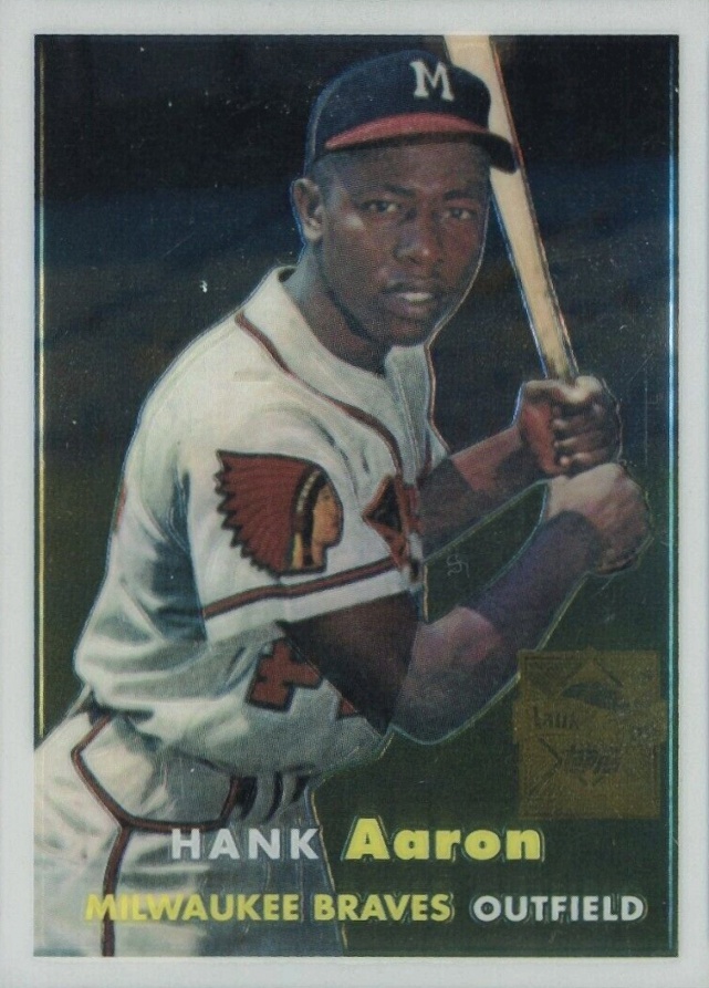 2000 Topps Hank Aaron 1957 Topps Reprint #4 Baseball Card
