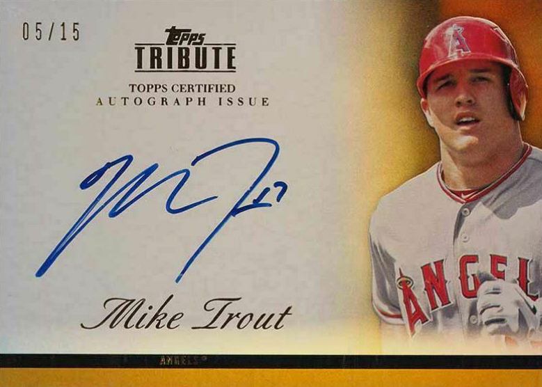 2012 Topps Tribute Autographs Mike Trout #MTR Baseball Card