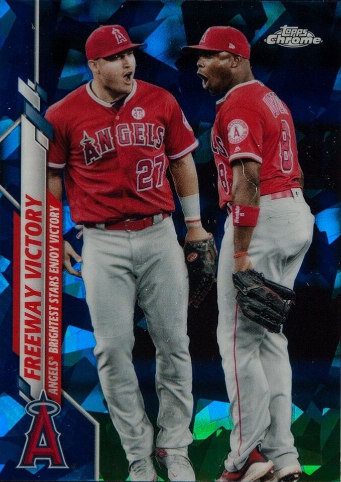 2020 Topps Chrome Update Sapphire Edition Justin Upton/Mike Trout #261 Baseball Card