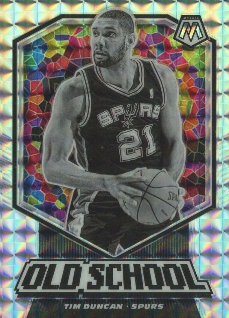 2019 Panini Mosaic Old School Tim Duncan #20 Basketball Card