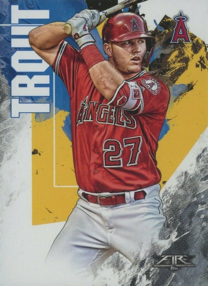2019 Topps Fire Mike Trout #19 Baseball Card