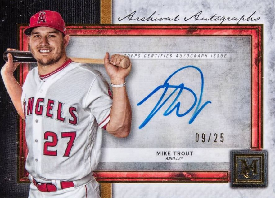 2020 Topps Museum Collection Archival Autographs Mike Trout #AAMTR Baseball Card