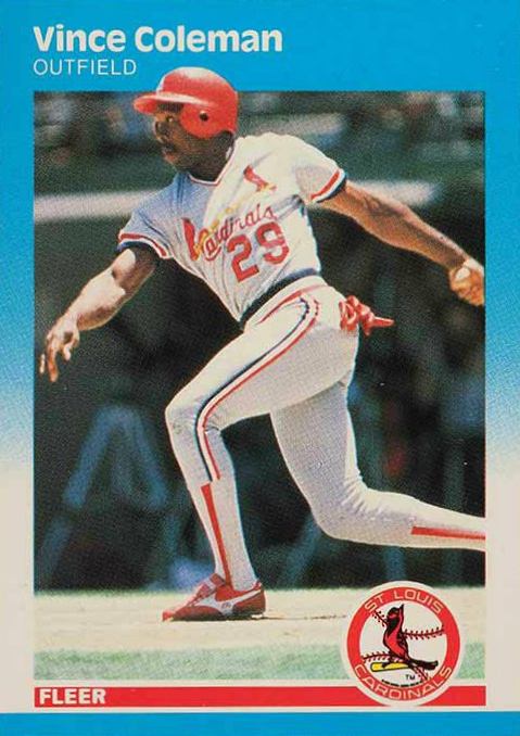 1987 Fleer Glossy Vince Coleman #290 Baseball Card