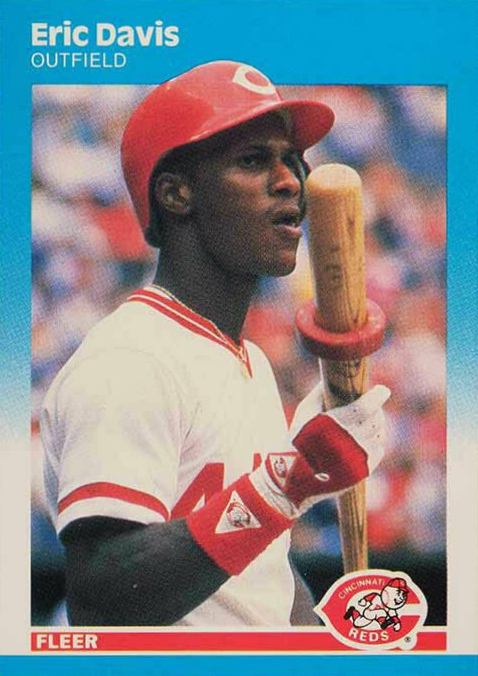 1987 Fleer Glossy Eric Davis #198 Baseball Card