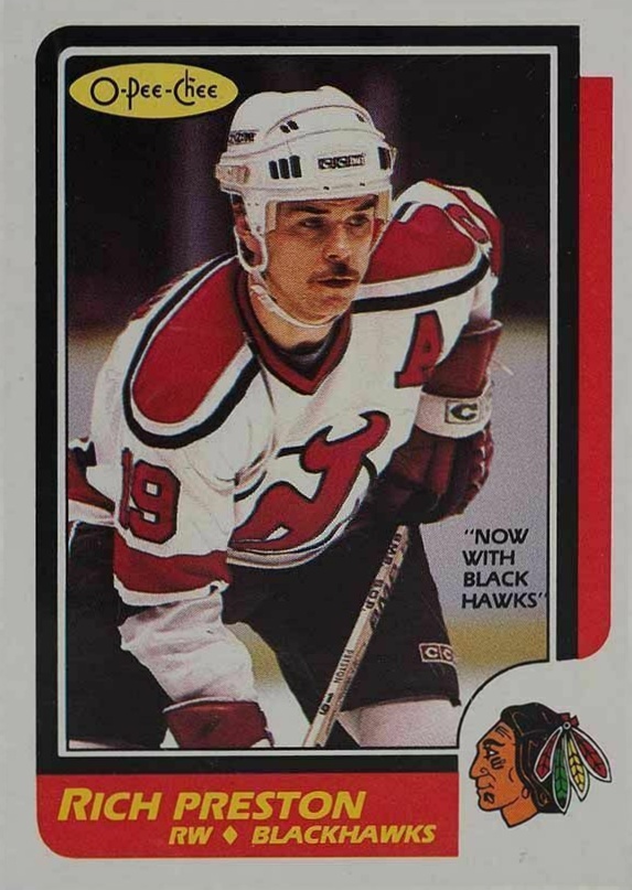 1986 O-Pee-Chee Rich Preston #61 Hockey Card
