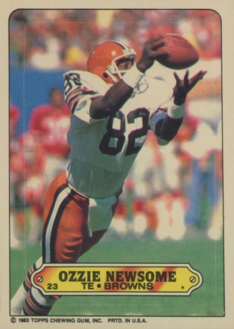 1983 Topps Stickers Insert Ozzie Newsome #23 Football Card