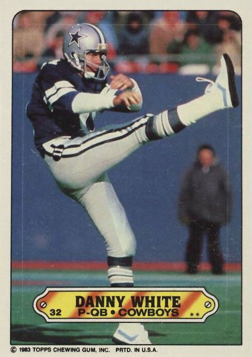 1983 Topps Stickers Insert Danny White #32 Football Card