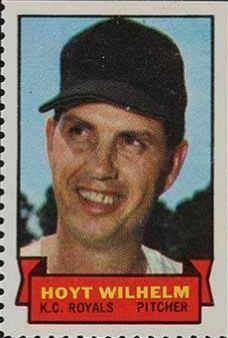 1969 Topps Stamps Hoyt Wilhelm # Baseball Card