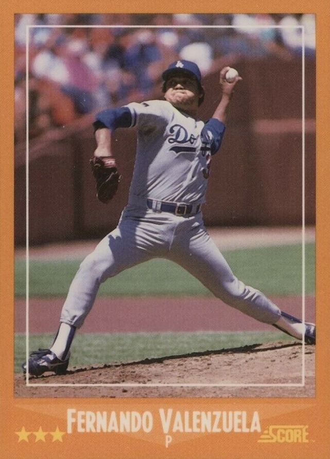 1988 Score Glossy Fernando Valenzuela #600 Baseball Card