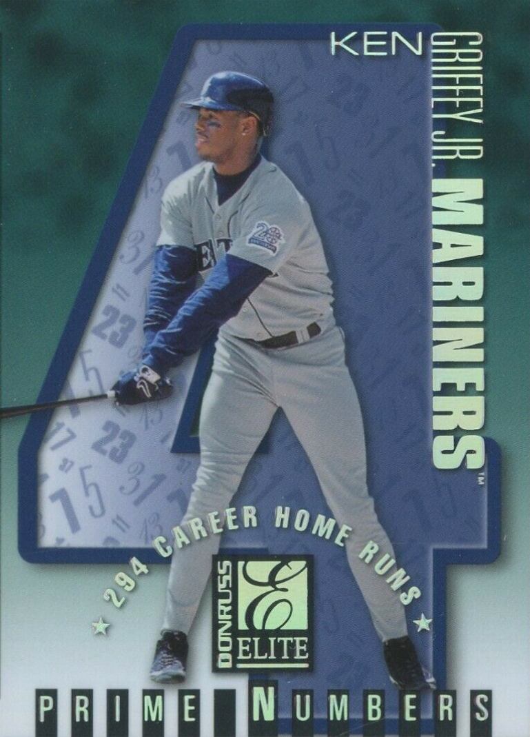 1998 Donruss Elite Prime Numbers Ken Griffey Jr. #1B Baseball Card