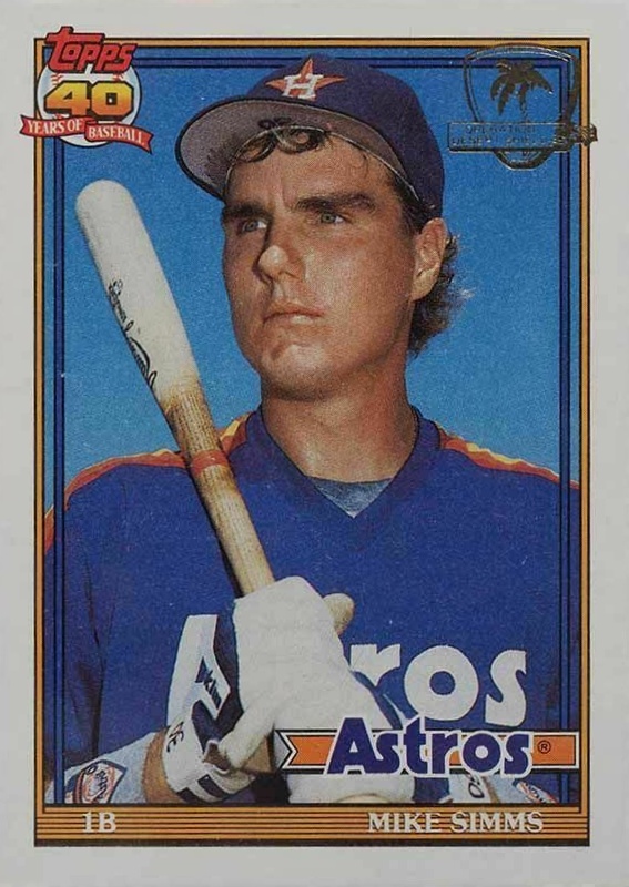 1991 Topps Desert Shield Mike Simms #32 Baseball Card