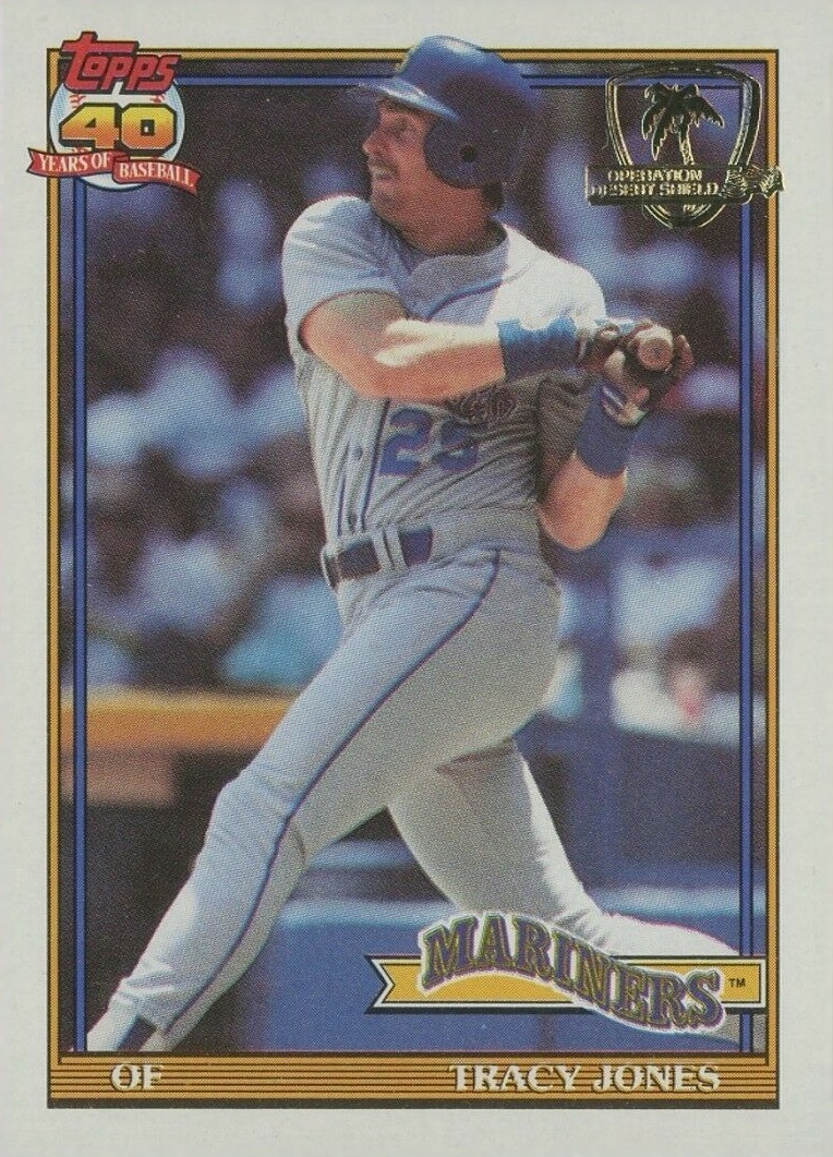 1991 Topps Desert Shield Tracy Jones #87 Baseball Card