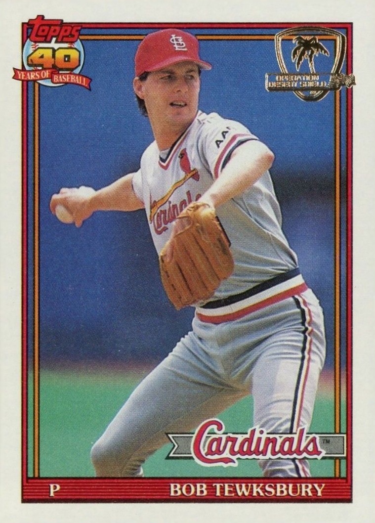 1991 Topps Desert Shield Bob Tewksbury #88 Baseball Card