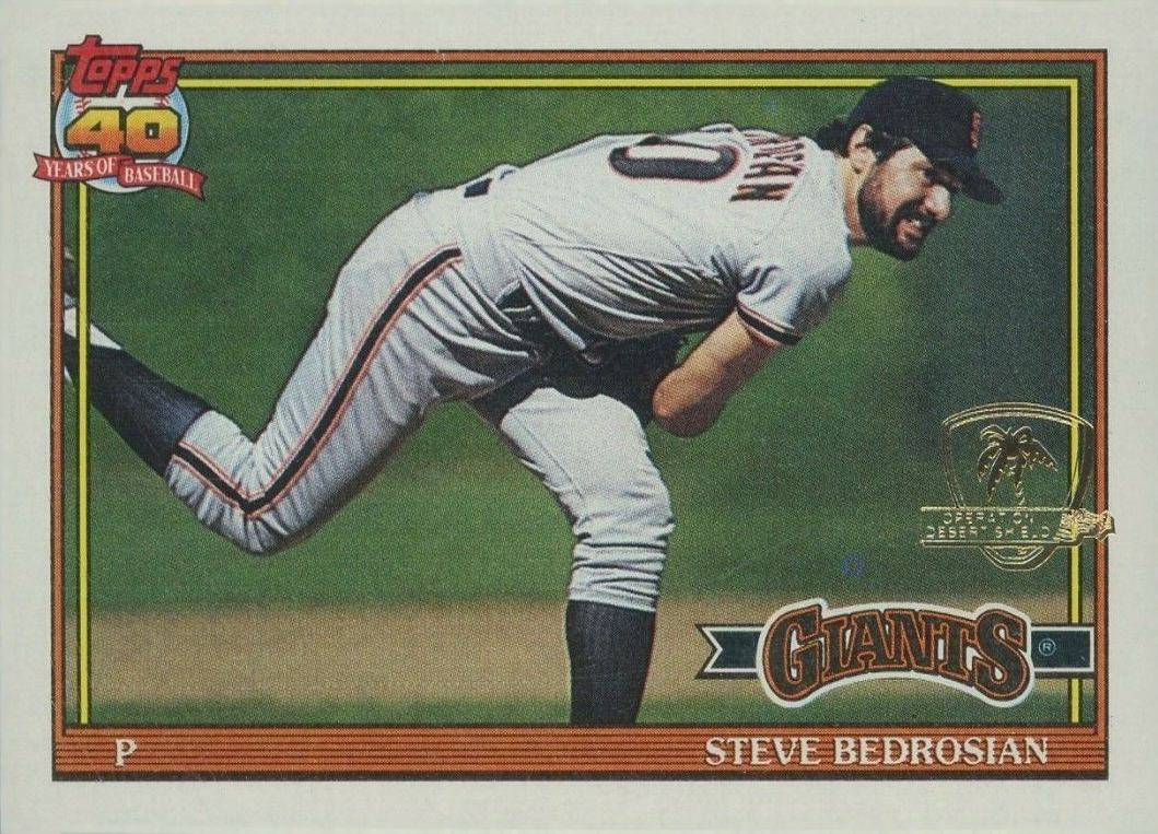 1991 Topps Desert Shield Steve Bedrosian #125 Baseball Card