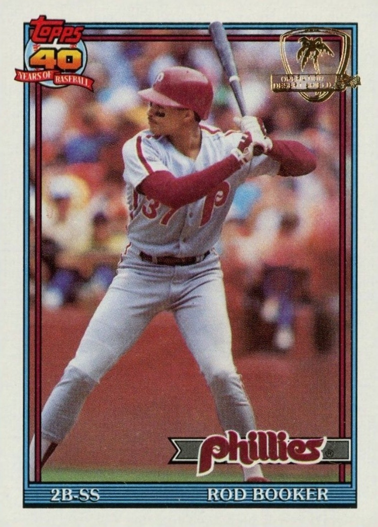 1991 Topps Desert Shield Rod Booker #186 Baseball Card