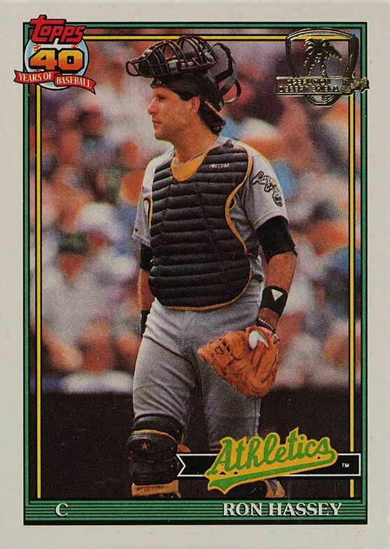 1991 Topps Desert Shield Ron Hassey #327 Baseball Card