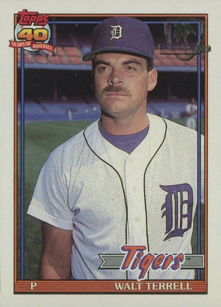 1991 Topps Desert Shield Walt Terrell #328 Baseball Card