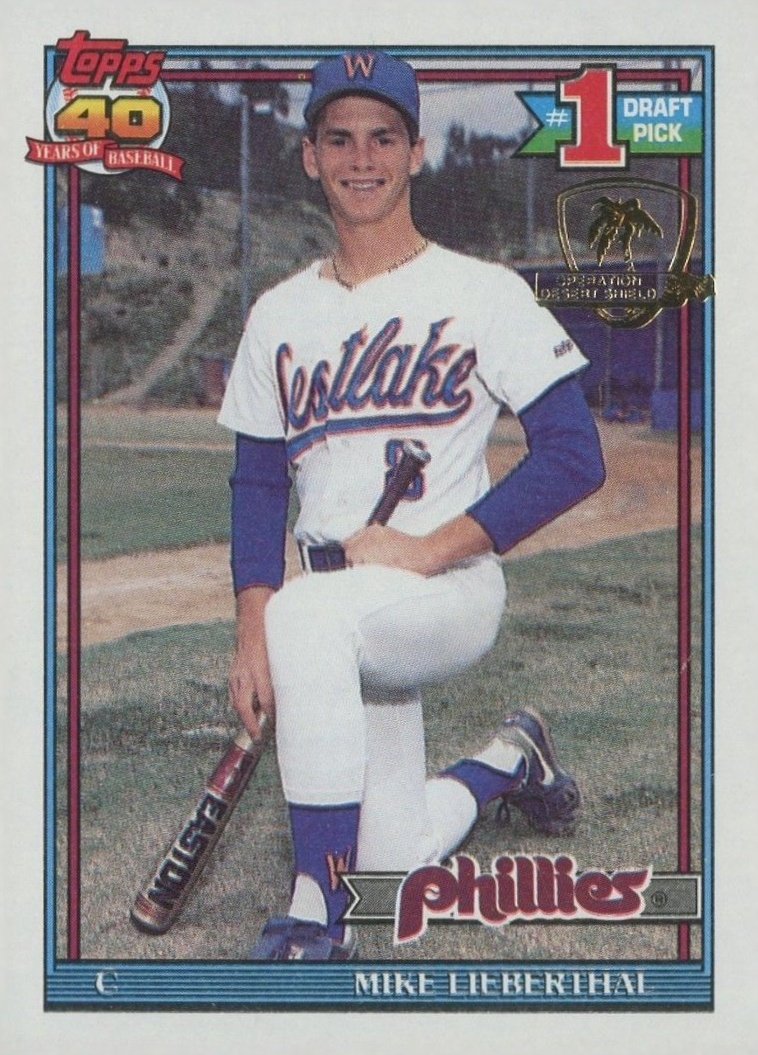 1991 Topps Desert Shield Mike Lieberthal #471 Baseball Card