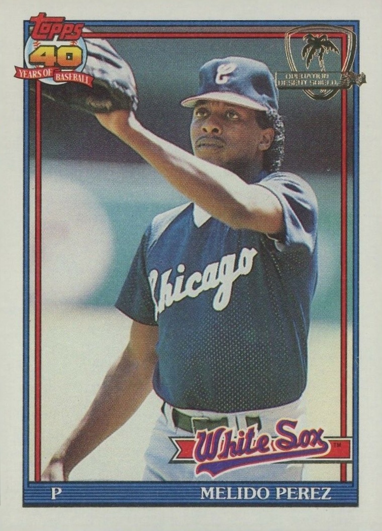 1991 Topps Desert Shield Melido Perez #499 Baseball Card