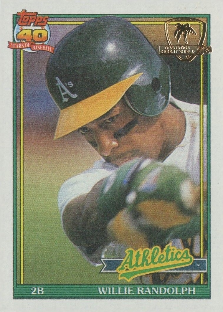 1991 Topps Desert Shield Willie Randolph #525 Baseball Card