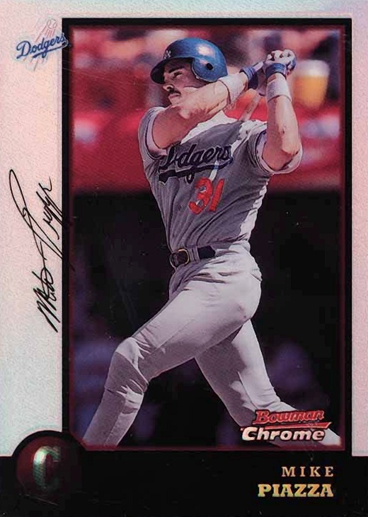 1998 Bowman Chrome Mike Piazza #18 Baseball Card