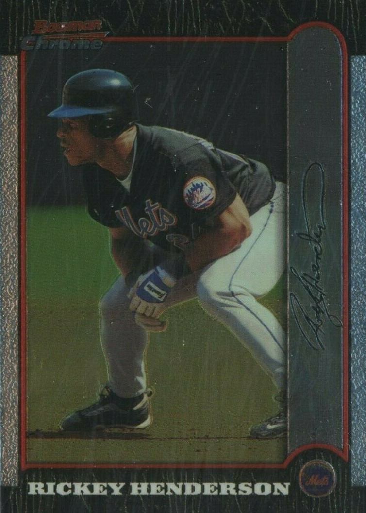 1999 Bowman Chrome Rickey Henderson #223 Baseball Card
