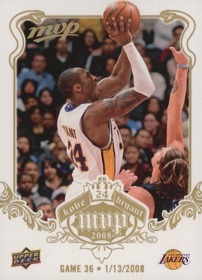 2008 Upper Deck MVP Kobe MVP Kobe Bryant #36 Basketball Card