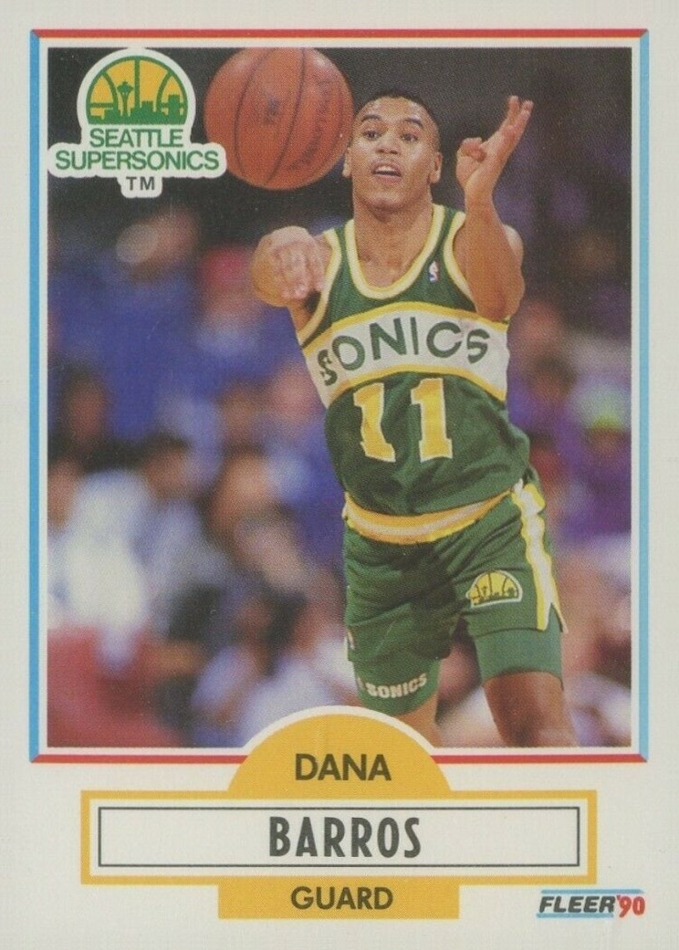 1990 Fleer Dana Barros #175 Basketball Card