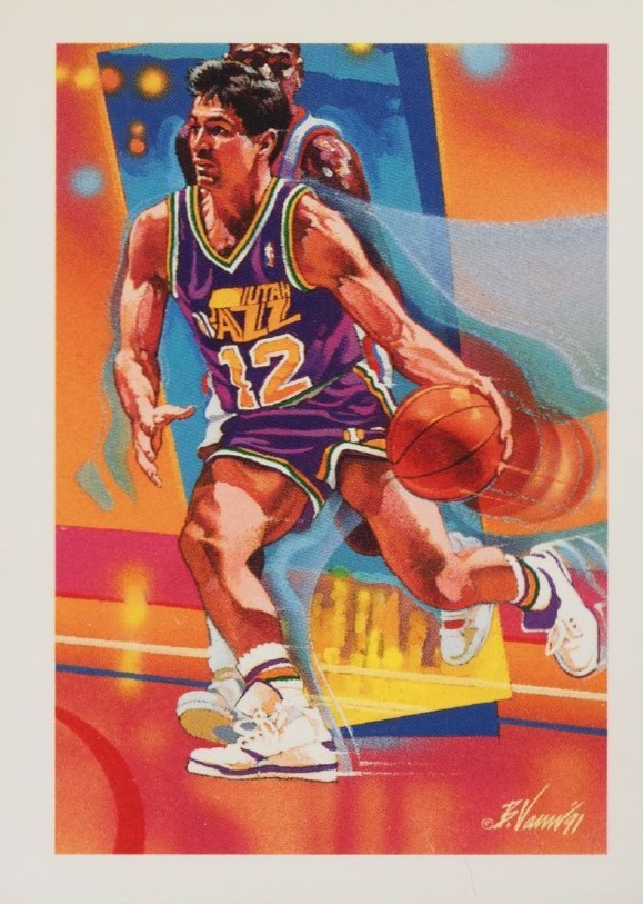 1991 Hoops John Stockton TC #528 Basketball Card