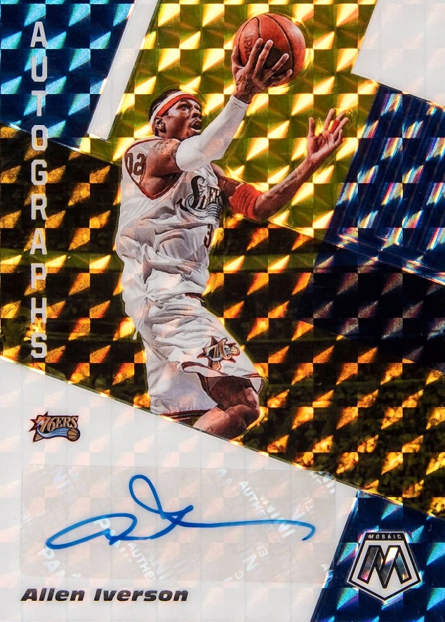 2019 Panini Mosaic Autographs Mosaic Allen Iverson #AMAIV Basketball Card