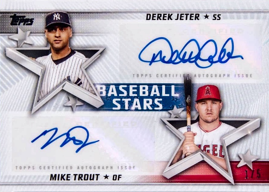 2022 Topps Baseball Stars Autographs Derek Jeter/Mike Trout #BSDAJT Baseball Card