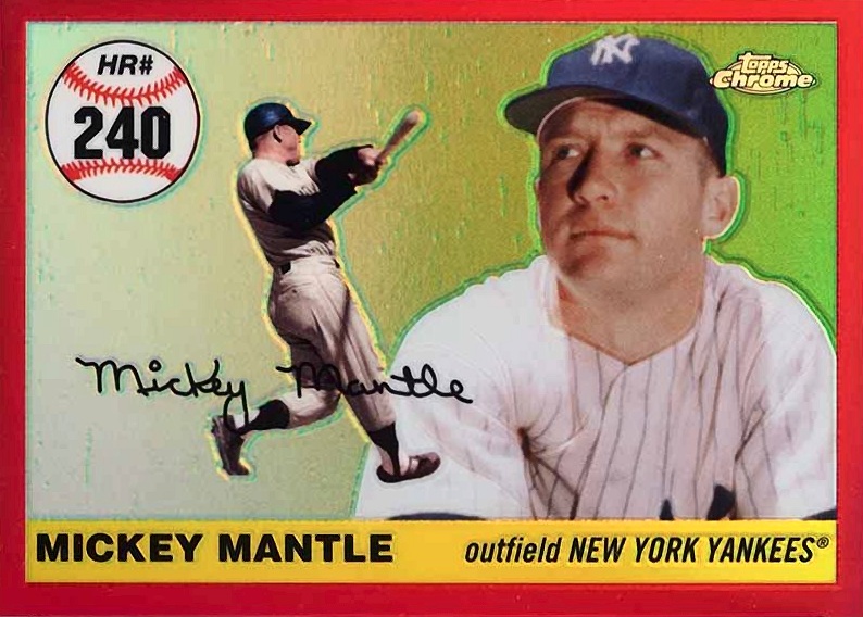 2007 Topps Chrome Mantle Home Run History Mickey Mantle #240 Baseball Card