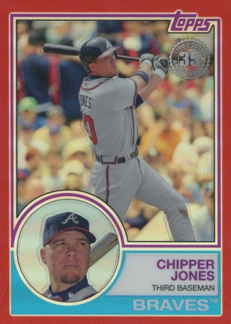 2018 Topps Silver Pack 1983 Chrome Promo Chipper Jones #100 Baseball Card
