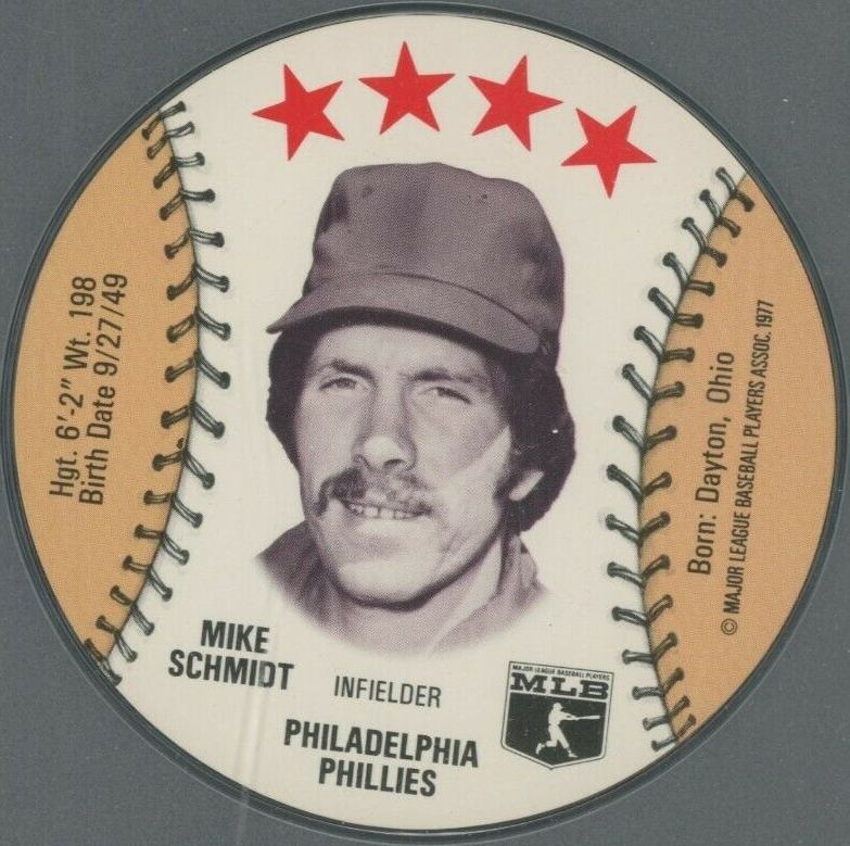 1977 Detroit Caesars Discs Mike Schmidt # Baseball Card