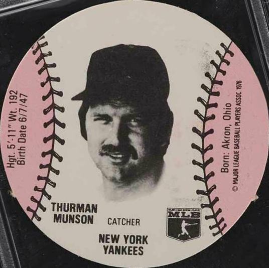 1976 Wiffle Ball Discs Hand Cut Thurman Munson # Baseball Card