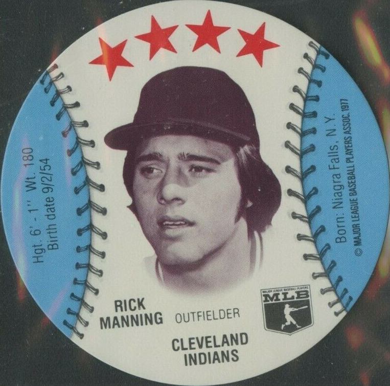 1977 Dairy Isle Discs Rick Manning # Baseball Card