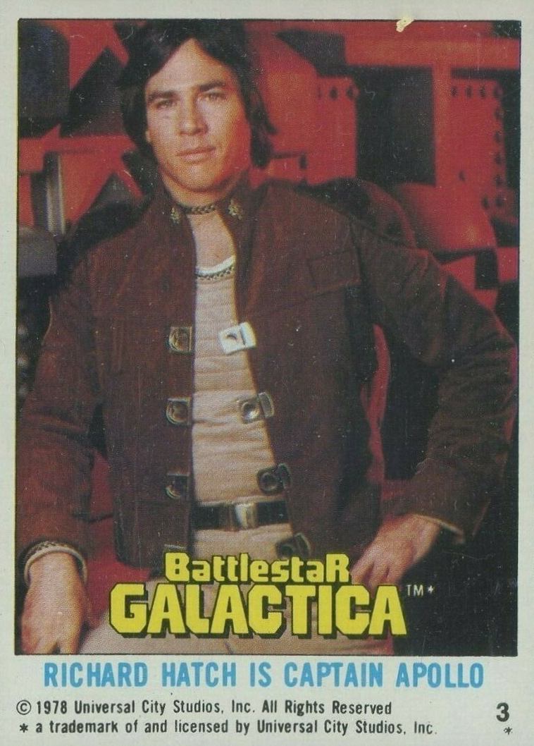 1978 Battlestar Galactica Richard Hatch is Captain Apollo #3 Non-Sports Card