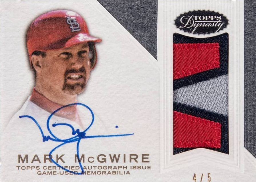2016 Topps Dynasty Autograph Patches Mark McGwire #APMM7 Baseball Card