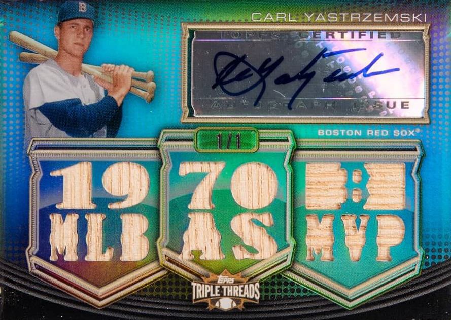 2010 Topps Triple Threads Autograph Relics Carl Yastrzemski #179 Baseball Card
