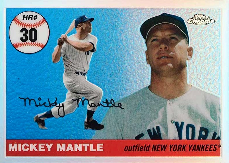 2006 Topps Chrome Mantle Home Run History Mickey Mantle #30 Baseball Card