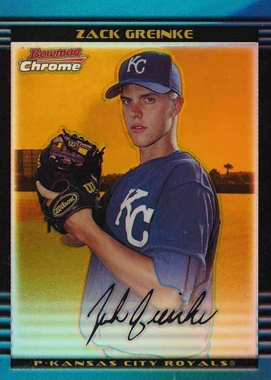 2002 Bowman Chrome Draft Picks Zack Greinke #6 Baseball Card