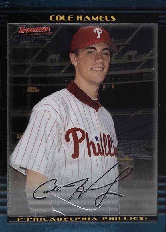 2002 Bowman Chrome Draft Picks Cole Hamels #17 Baseball Card