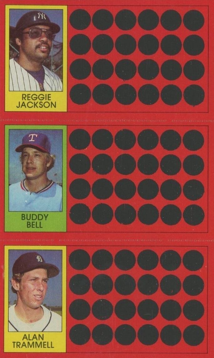 1981 Topps Scratch-Offs Alan Trammell/Buddy Bell/Reggie Jackson # Baseball Card