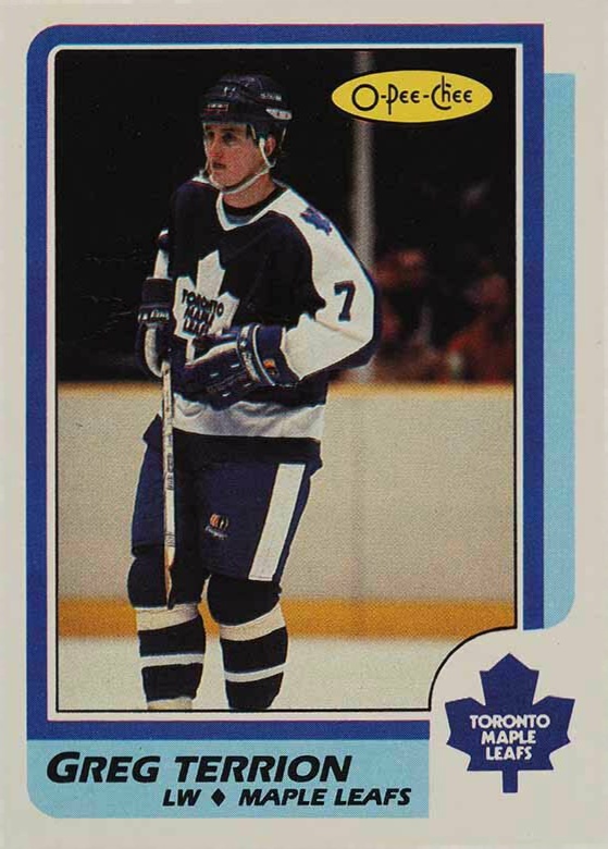 1986 O-Pee-Chee Greg Terrion #244 Hockey Card
