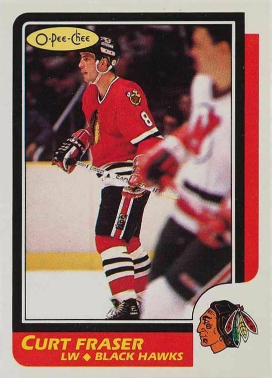 1986 O-Pee-Chee Curt Fraser #31 Hockey Card