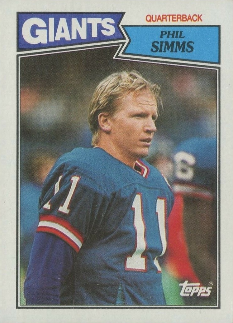 1987 Topps Phil Simms #10 Football Card
