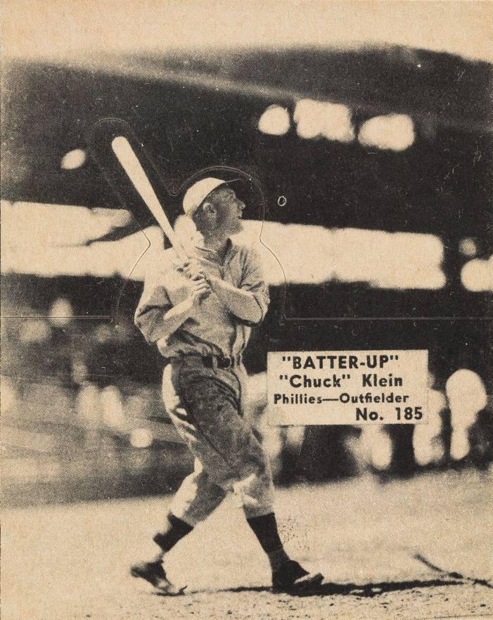 1934 Batter Up Chuck Klein #185 Baseball Card