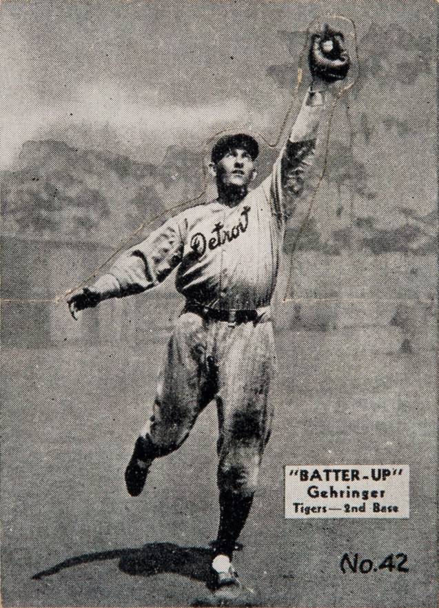 1934 Batter Up Charlie Gehringer #42 Baseball Card