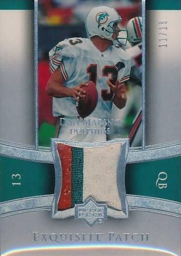 2005 Upper Deck Exquisite Collection Exquisite Patch Dan Marino #EPDM2 Football Card