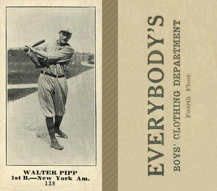 1916 Everybody's Walter Pipp #138 Baseball Card